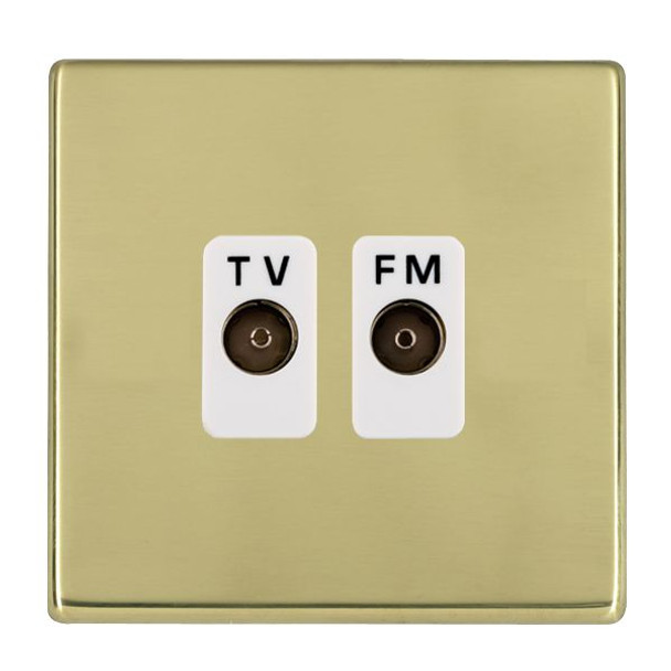 Hartland CFX Polished Brass Isolated TV/FM Diplexer 1in/2out White