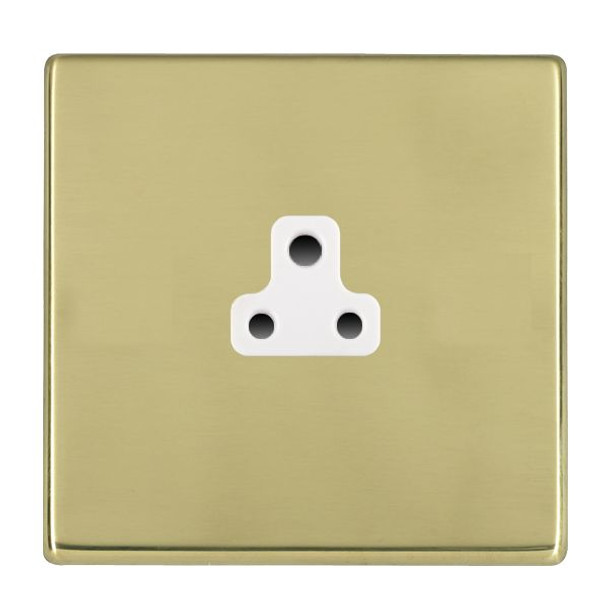 Hartland CFX Polished Brass 1 gang 2A Unswitched Socket White
