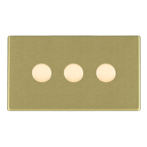 Hartland CFX Satin Brass 3g 100W LED 2 Way Push On/Off Rotary Dimmer Satin Brass