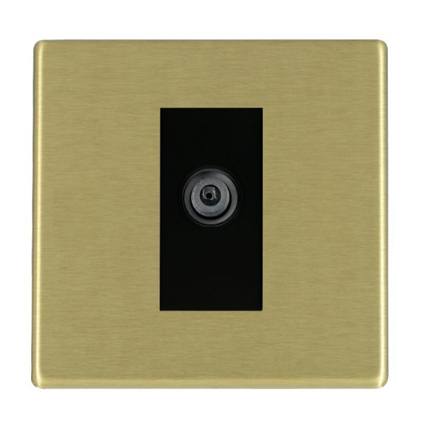 Hartland CFX Satin Brass 1 gang Non-Isolated Digital Satellite (DAB Compatible) Black