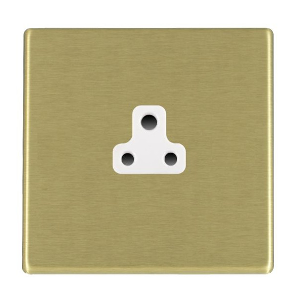 Hartland CFX Satin Brass 1 gang 2A Unswitched Socket White