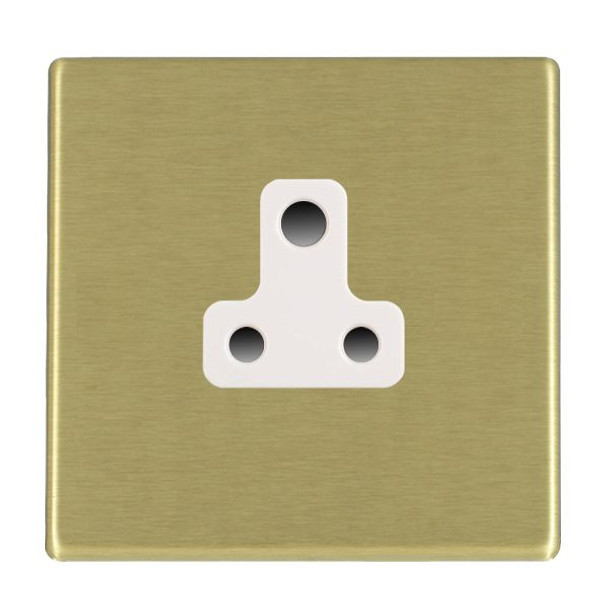 Hartland CFX Satin Brass 1 gang 5A Unswitched Socket White