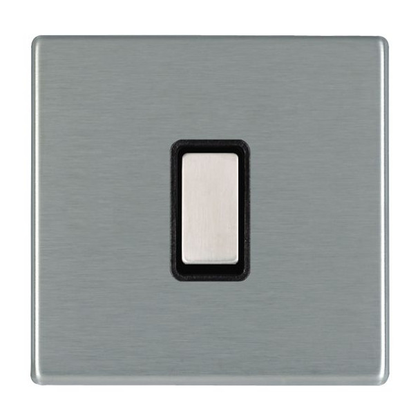 Hartland CFX Satin Steel Effect 1x250W/210VA Resistive/Inductive Trailing Edge Touch Master Multi-Way Dimmer Satin Steel/Black