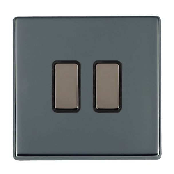 Hartland CFX Black Nickel 2x250W/210VA Resistive/Inductive Trailing Edge Touch Master Multi-Way Dimmers Black Nickel/Black