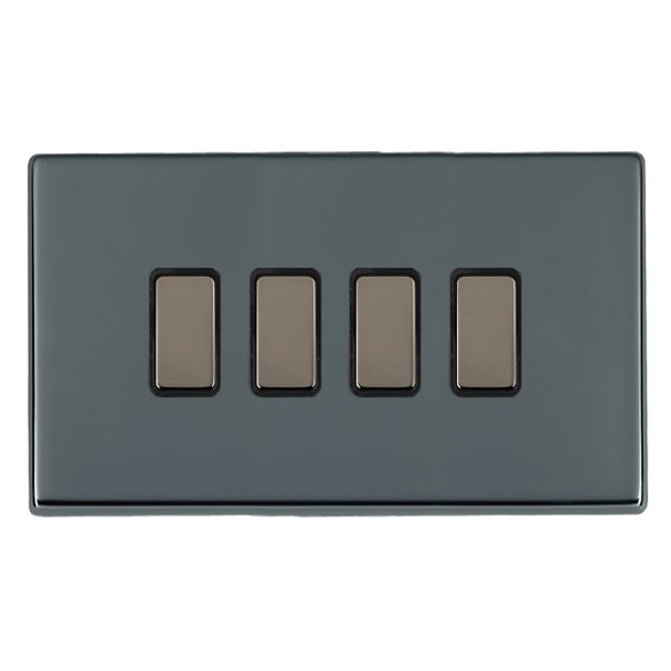 4 Gang Touch Slave Controller in Black Nickel
