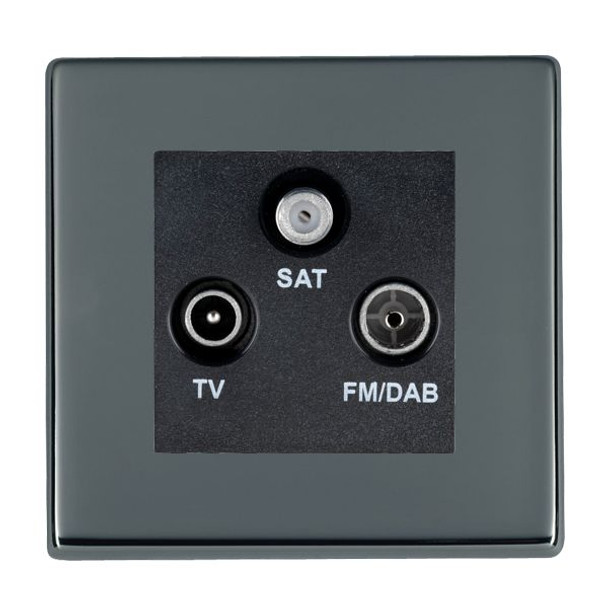 Hartland CFX Black Nickel Non-Isolated TV+FM+SAT Triplexer 1in/3out (DAB Compatible) Black