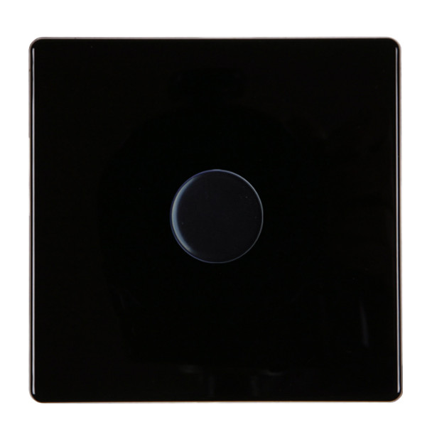 Hartland CFX Colours Jet Black 1x250W/210VA Resistive/Inductive Trailing Edge Push On/Off Rotary Multi-Way Dimmer Black