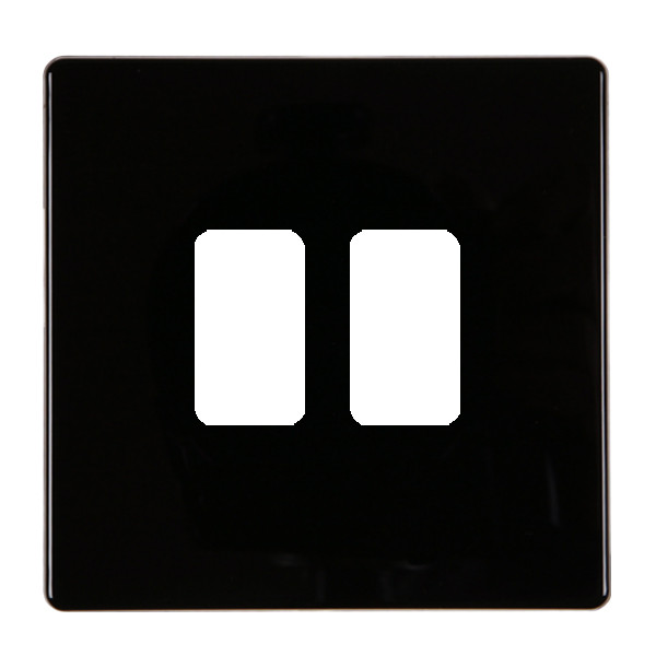 Hartland CFX Colours Grid-IT Jet Black 2 Gang Grid Fix Aperture Plate with Grid