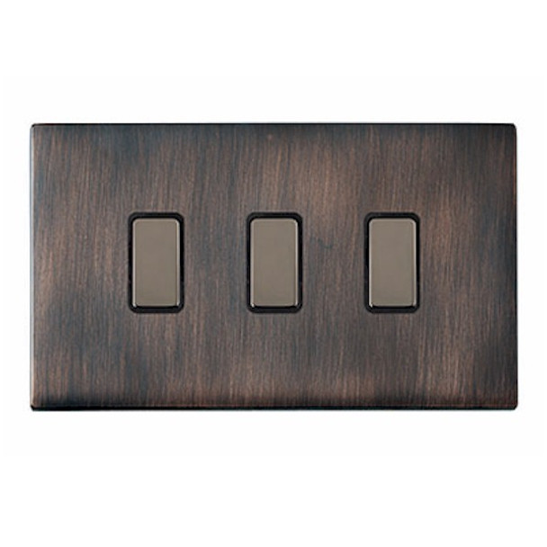 3-Gang Touch Slave Controller Etrium Bronze Finish