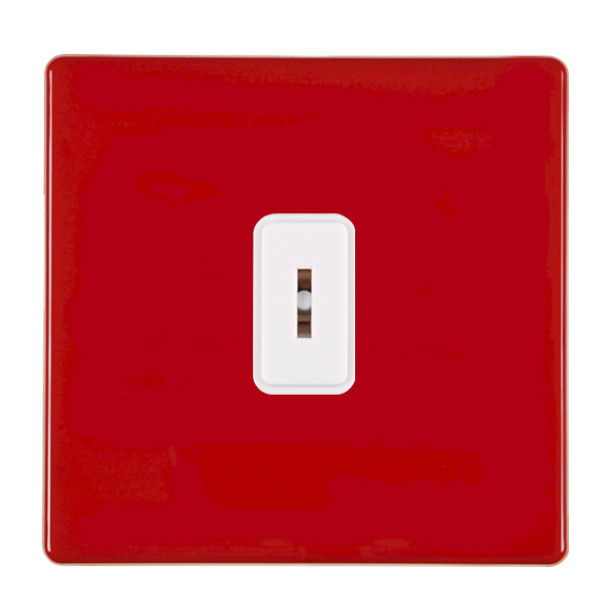 Hartland CFX Colours Pillar Box Red 1 gang 20AX 2 Way Key Switch White