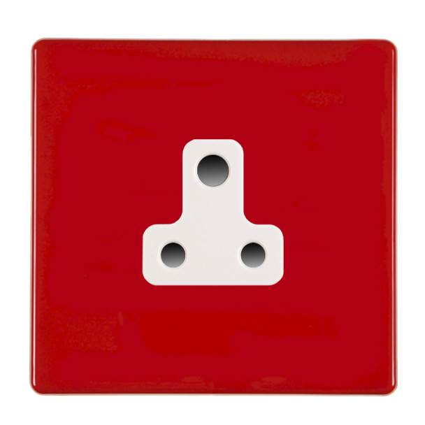 Hartland CFX Colours Pillar Box Red 1 gang 5A Unswitched Socket White
