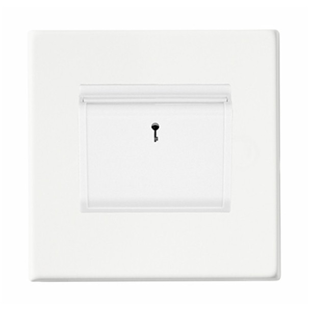 Hartland CFX Colours Bright White 1 gang 10A (6AX) Card Switch On/Off with Blue LED Locator White/White