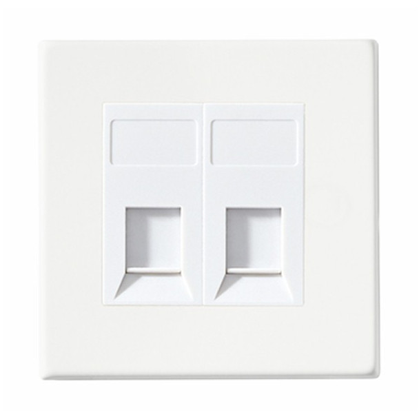 Hartland CFX Primed White 2 gang RJ45 CAT 5E Outlet - Unshielded White