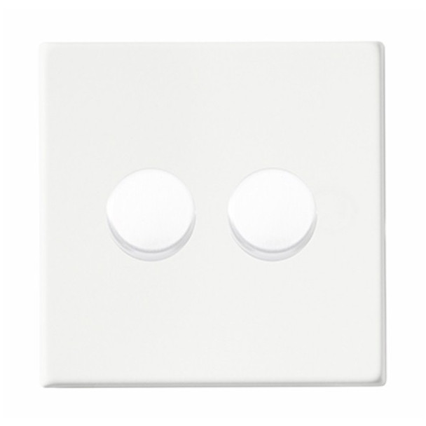 Hartland CFX Primed White 2g 100W LED 2 Way Push On/Off Rotary Dimmer White