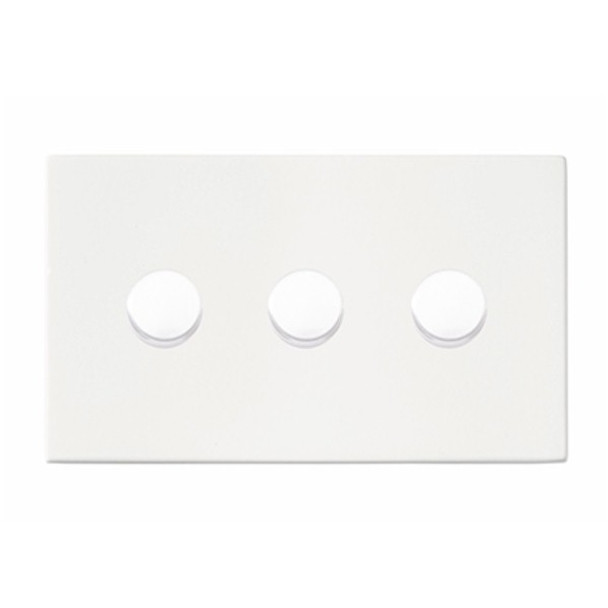 Hartland CFX Primed White 3x400W Resistive Leading Edge Push On-Off Rotary 2 Way Switching Dimmers White