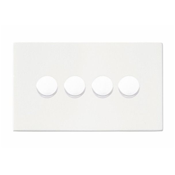 Hartland CFX Primed White 4x400W Resistive Leading Edge Push On-Off Rotary 2 Way Switching Dimmers max 300W per gang White
