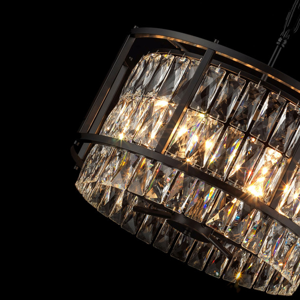 Small Pendant Chandelier in Matt Black