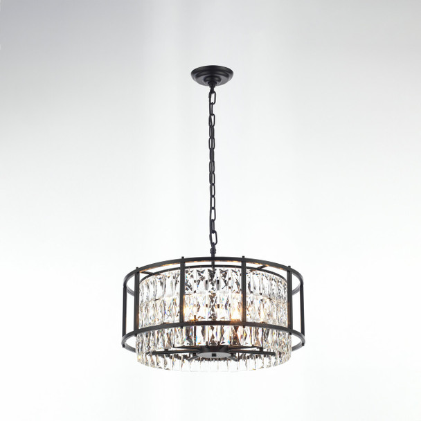 Modern Home Crystal Chandelier in Matt Black