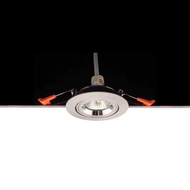 Adjustable Mini downlight in Satin Nickel Ceiling Installation