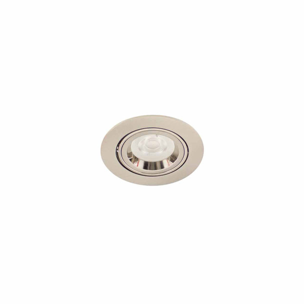 Adjustable Mini downlight in Satin Nickel Bezel Ceiling Installation