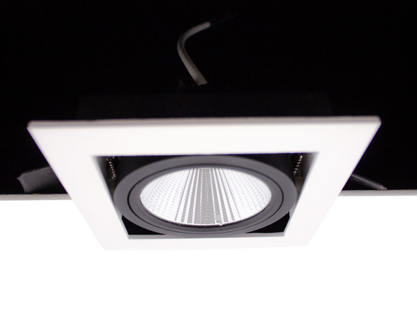 Single Multi Tilt Square 10W Dimmable LED Spotlight Ceiling Installation