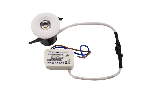 4W LED mini downlight complete fitting with driver, dimmable, IP44 recessed ceiling light