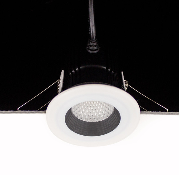  LED Downlight with glass bezel ceiling installation