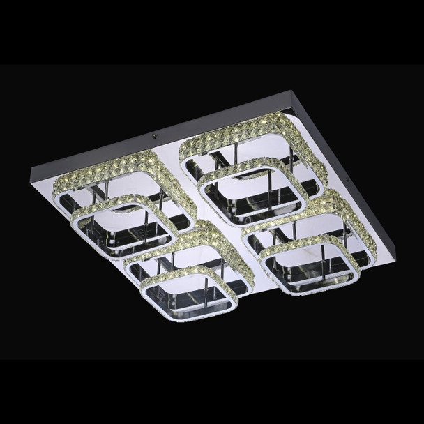 Modern Square 112W LED Crystal Flush Ceiling Light