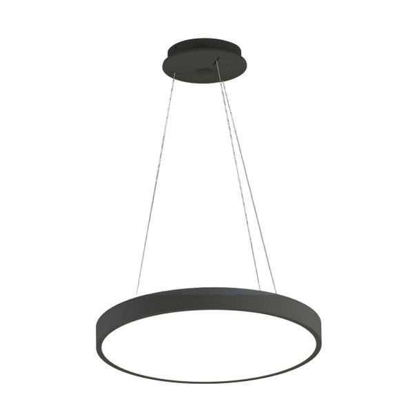 Black drum pendant light AR8851/C600ABLK 600mm diameter shown unlit with suspension cables