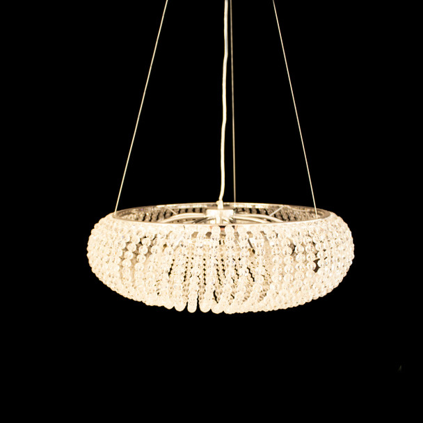 Crystal Pendant Light in Chrome Finish 8 Lamps 40W