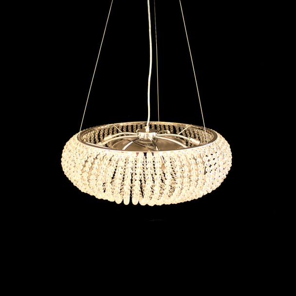 Crystal Pendant Light in Chrome Finish 8 Lamps 40W