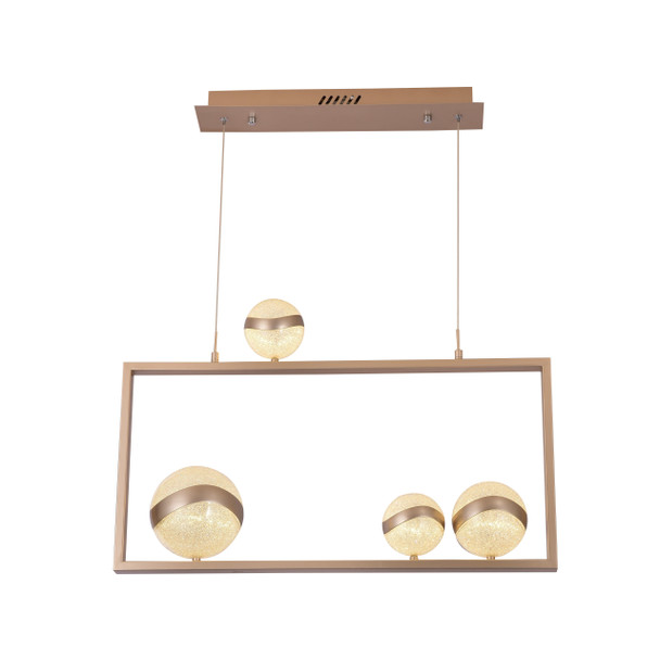 Contemporary LED Pendant Light in Champagne Gold