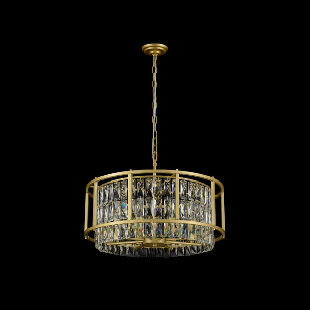 Modern Home Crystal Chandelier in Satin Brass