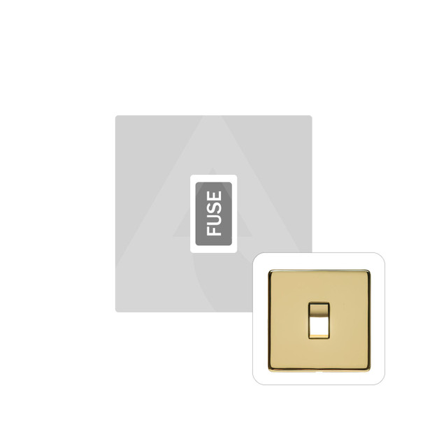 Studio Range Unswitched Spur (13 Amp) in Polished Brass  - White Trim