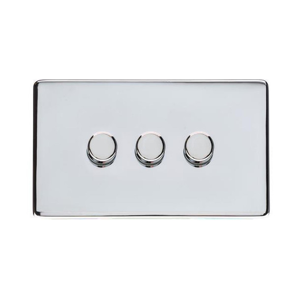 Studio Range 3 Gang LED Dimmer in Polished Chrome  - Trimless