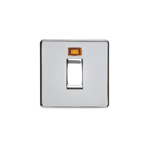 Studio Range 20A Double Pole Switch with Neon in Polished Chrome  - Trimless