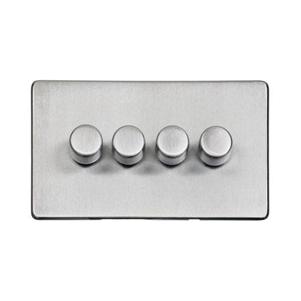 Studio Range 4 Gang Dimmer (400 watts) in Satin Chrome  - Trimless