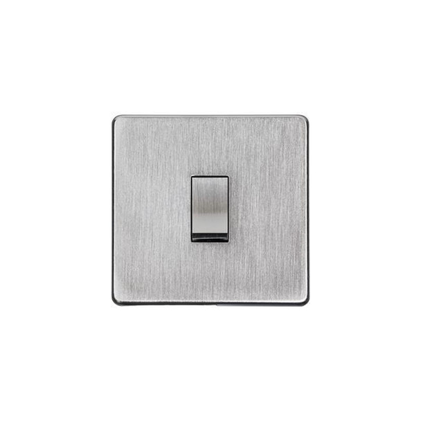 Studio Range 20A Double Pole Switch in Satin Chrome  - Trimless