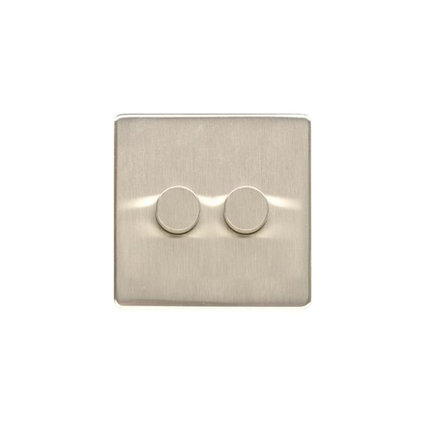 Studio Range 2 Gang Dimmer (400 watts) in Satin Nickel  - Trimless