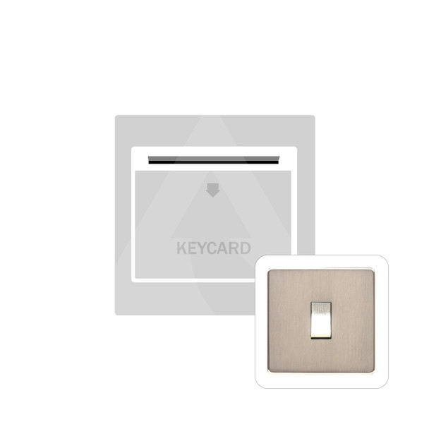 Studio Range Key Card Switch in Satin Nickel  - White Trim