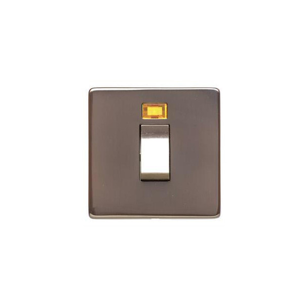 Studio Range 45A DP Cooker Switch with Neon (single plate) in Polished Bronze  - Trimless