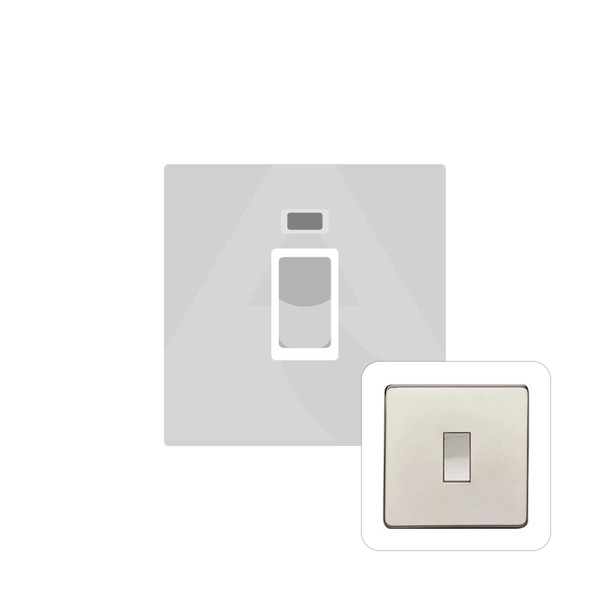 Studio Range 45A DP Cooker Switch with Neon (single plate) in Polished Nickel  - Trimless