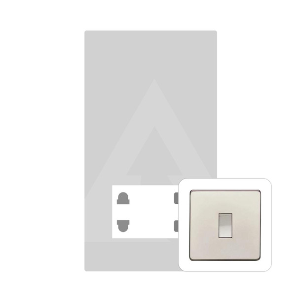 Studio Range Shaver Socket Output Voltage 110/240V in Polished Nickel  - White Trim