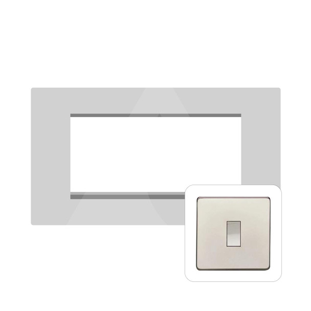 Studio Range 4 Module Euro Plate in Polished Nickel