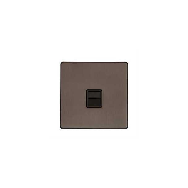 Studio Range 1 Gang Master Line Socket in Matt Bronze  - Black Trim