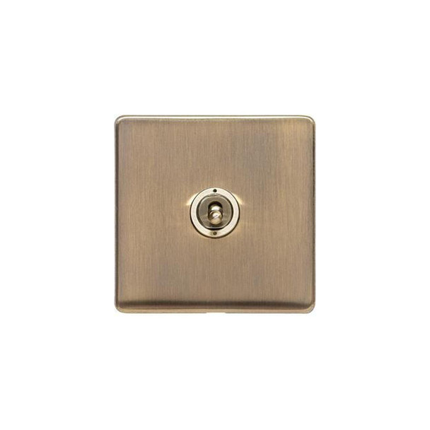 Studio Range 1 Gang Toggle Switch in Antique Brass  - Trimless