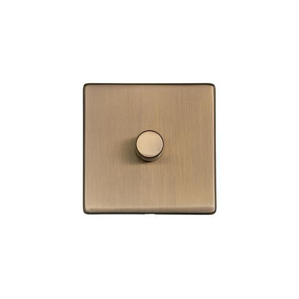 Studio Range 1 Gang LED Dimmer in Antique Brass  - Trimless