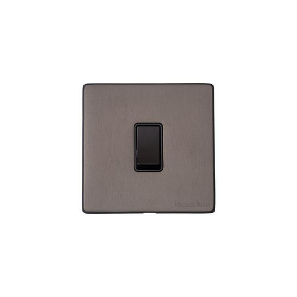 Switches and Sockets I Vintage Range 1 Gang Rocker Switch in Matt Bronze  Black Trim