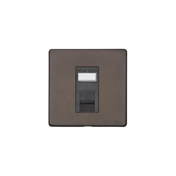 Vintage Range 1 Gang RJ11 in Matt Bronze  - Black Trim