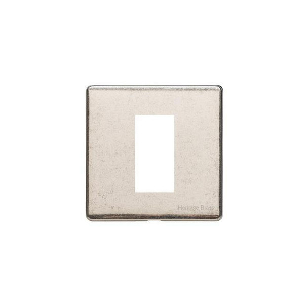 Vintage Range 1 Module Euro Plate in Rustic Nickel